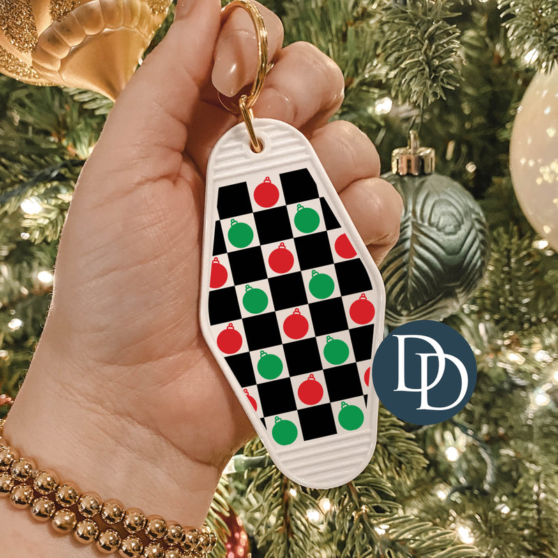 Checkered Ornaments *Motel Keychain UV DTF Decal*