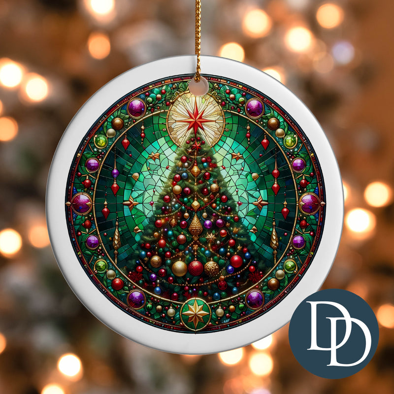 Christmas Tree Stained Glass *UV DTF Ornament Decal*