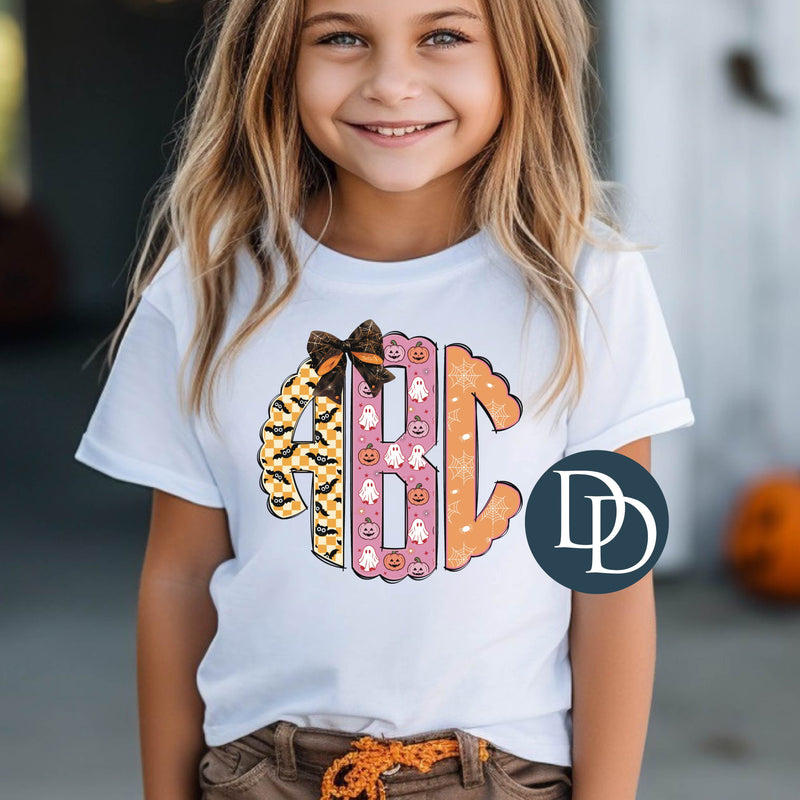 Colorful Halloween Monogram  *DTF Transfer*