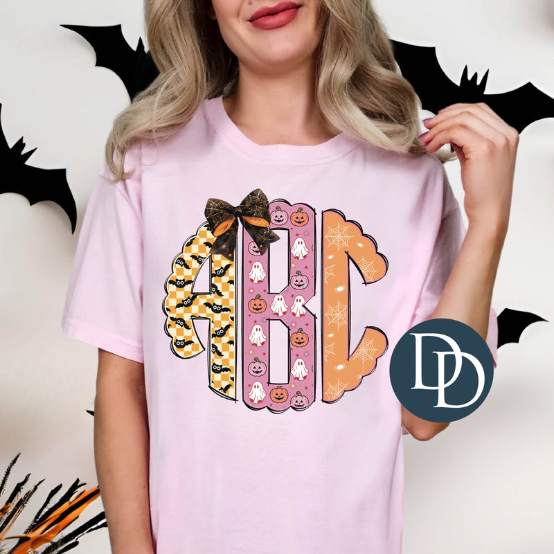 Colorful Halloween Monogram  *DTF Transfer*