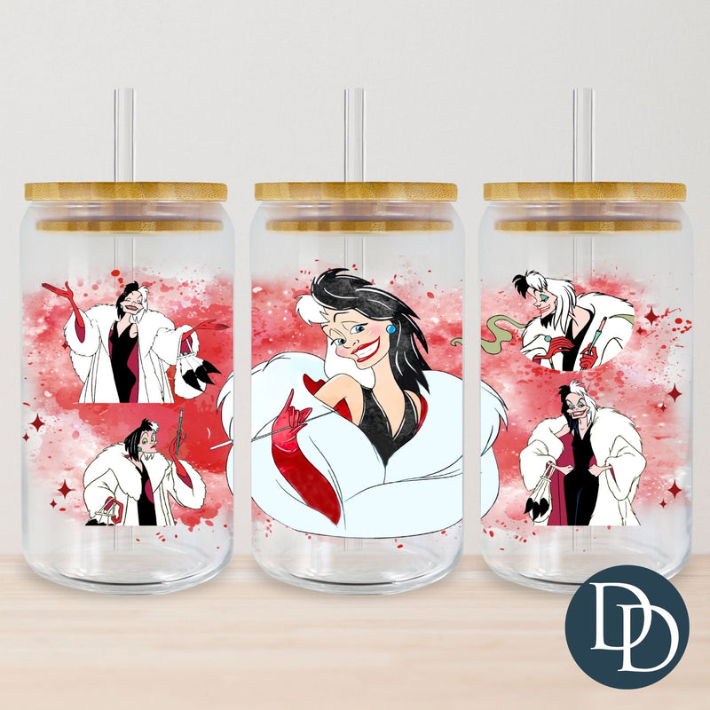 Cruel Dalmations Watercolor Villain *UV DTF Cup Wrap*