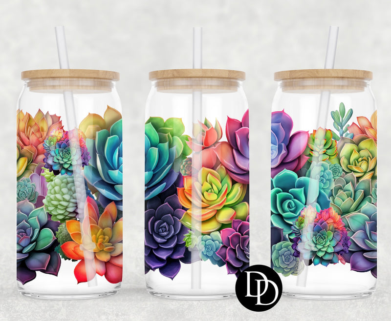 3D Neon Flowers UV DTF Cup Wrap