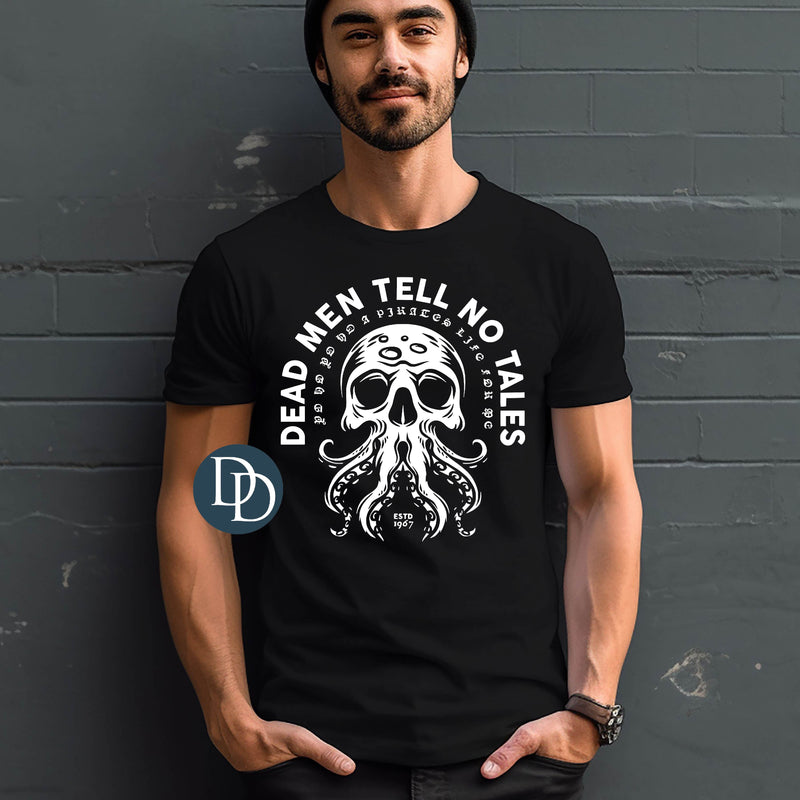 Dead Men Octopus (White Ink) *Screen Print Transfer*