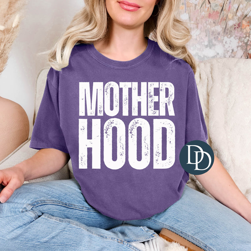 Distressed Motherhood Blocked Lines (White Ink) *Screen Print Transfer*