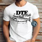 OVERSIZED Down To Fish Reel Em In (Black Ink) *Screen Print Transfer*