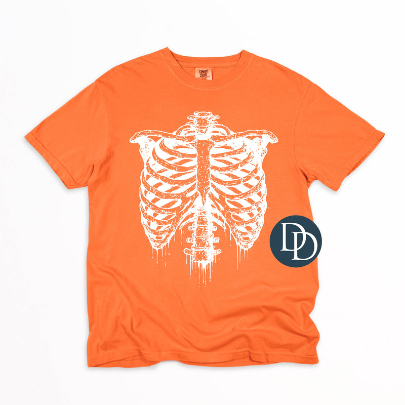 Drippy Ribcage (White Ink) *Screen Print Transfer*