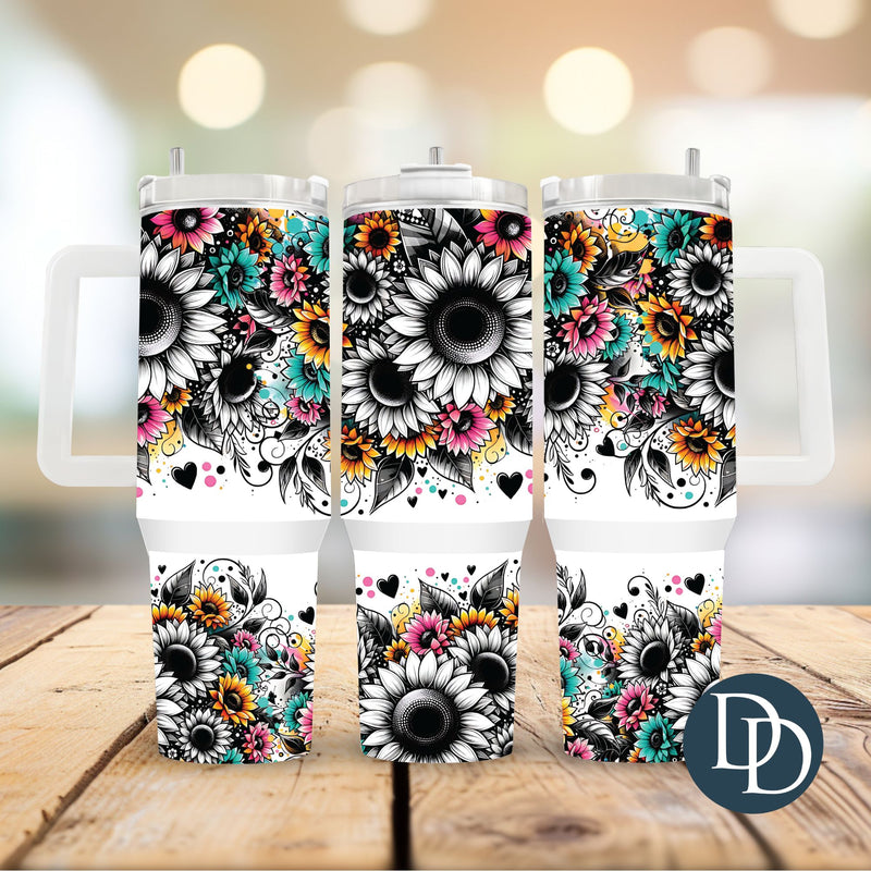 Emo Sunflower Fields *UV DTF 40oz Tumbler Wrap*