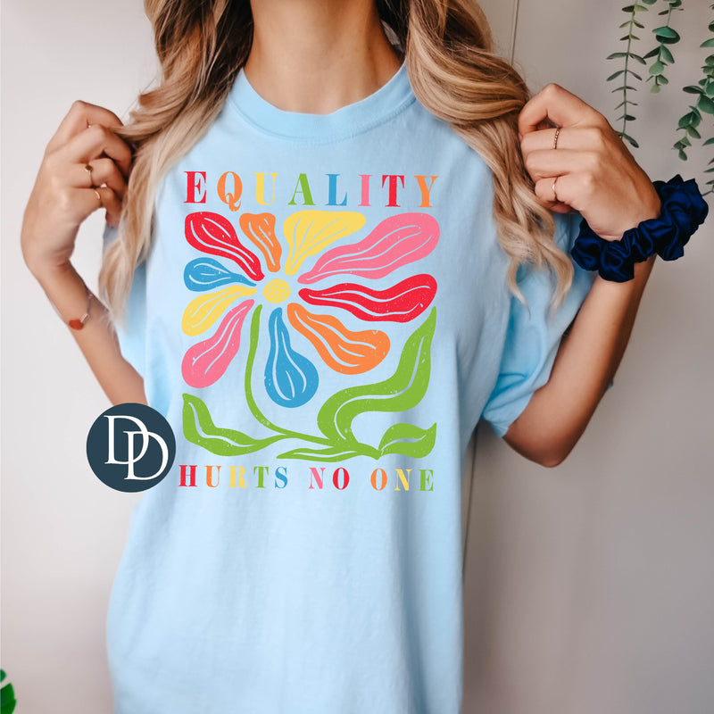 Equality Hurts No One Floral Color Blocks *DTF Transfer*