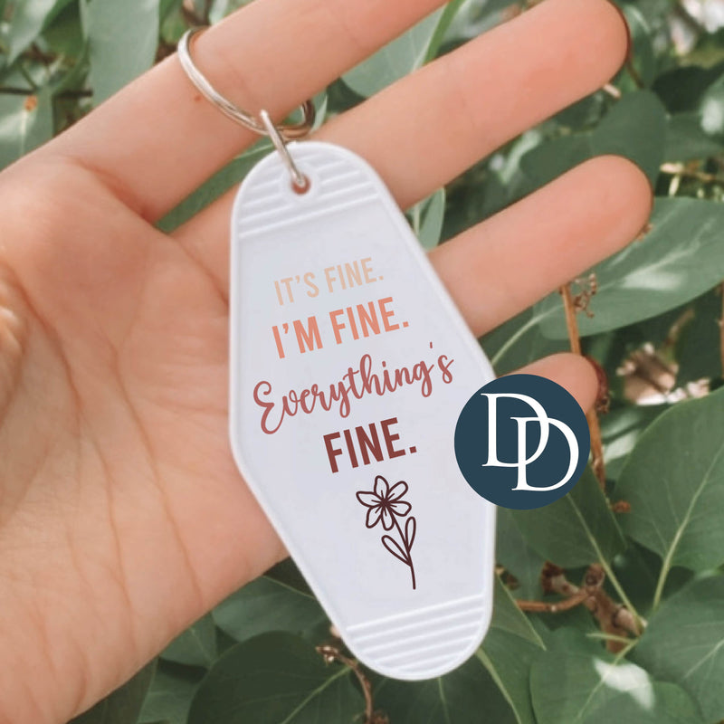 Everything's Fine Flower *Motel Keychain UV DTF Decal*