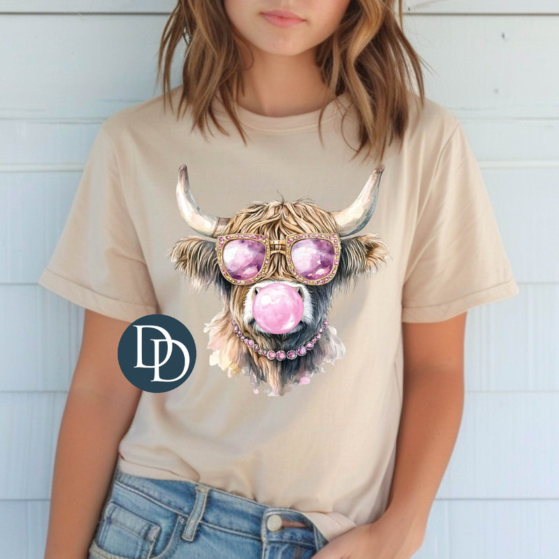 Fancy Moo Cow Pink Bubble *DTF Transfer*