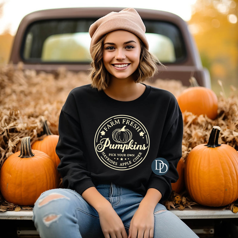 Farm Fresh Pumpkins (Cream Ink) *Screen Print Transfer*