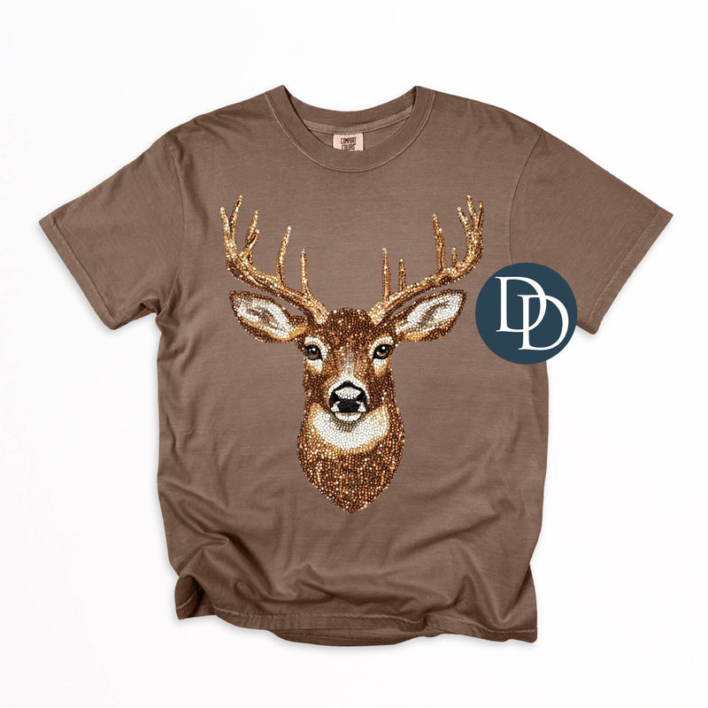 OVERSIZED Faux Rhinestone Buck Head *DTF Transfer*