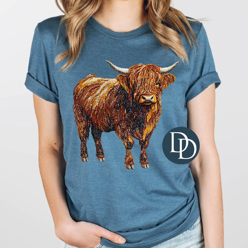 Faux Rhinestone Highland Cow *DTF Transfer*