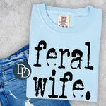 Feral Wife Typo Font (Black Ink) *Screen Print Transfer*