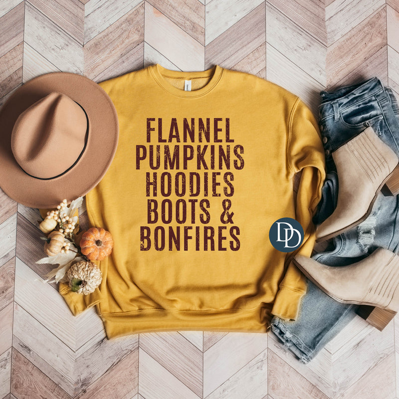 Flannel Pumpkins Hoodies (Maroon Ink) *Screen Print Transfer*