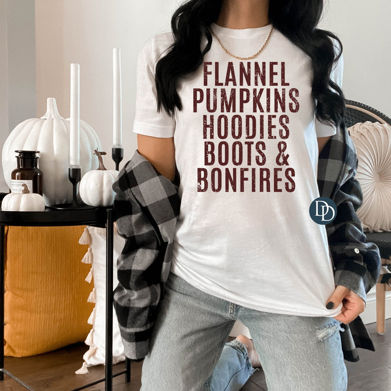 Flannel Pumpkins Hoodies (Maroon Ink) *Screen Print Transfer*