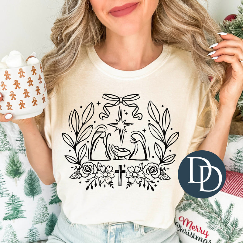 Floral Nativity Scene *DTF Transfer*