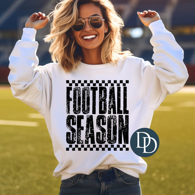 Football Season Distressed Checkered *DTF Transfer*