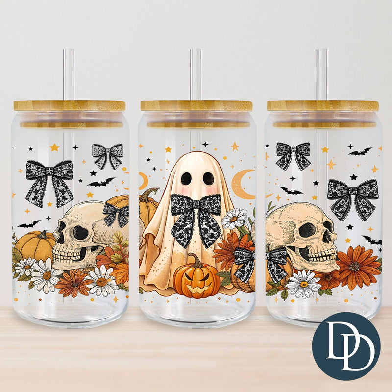 Ghost Skulls And Pumpkins *UV DTF Cup Wrap*