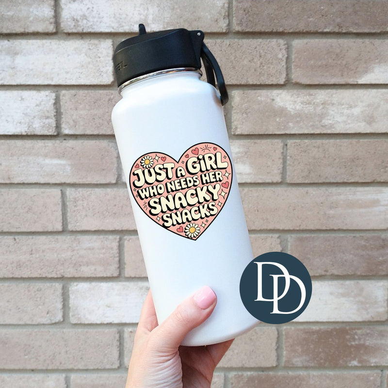Girl Who Needs her Snacky Snacks Heart *UV DTF Decal*
