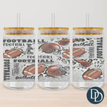 Glitter Football Tumbler Print *Sublimation Print Transfer*