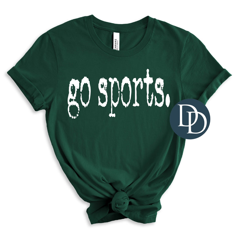 Go Sports Type (White Ink) *Screen Print Transfer*