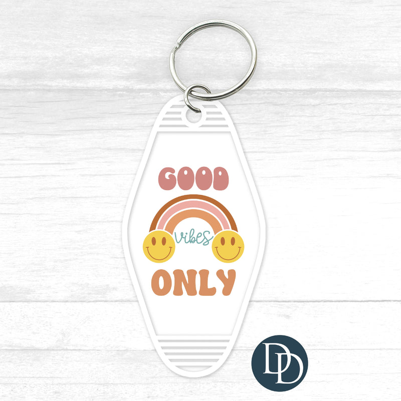 Good Vibes Only Motel Keychain UV DTF Decal