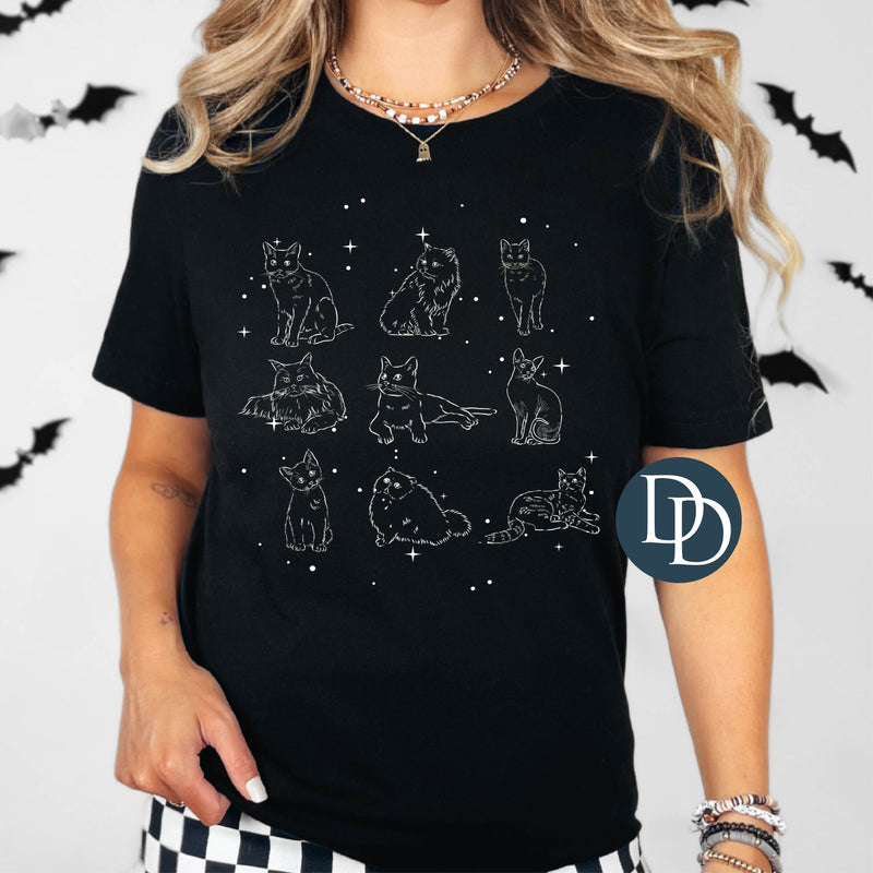 Halloween Kitty Collage (White Ink) *Screen Print Transfer*