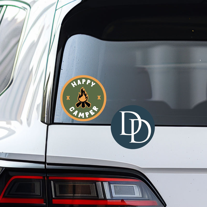Happy Camper Fire Circle Badge *UV DTF Decal*