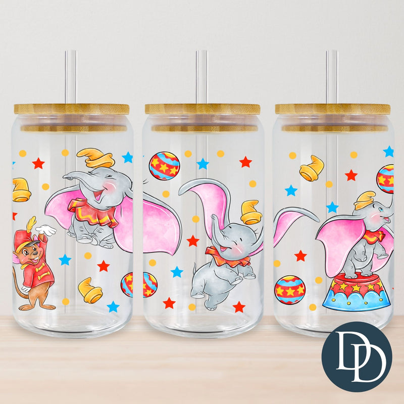 Happy Elephant and Balls *UV DTF Cup Wrap*