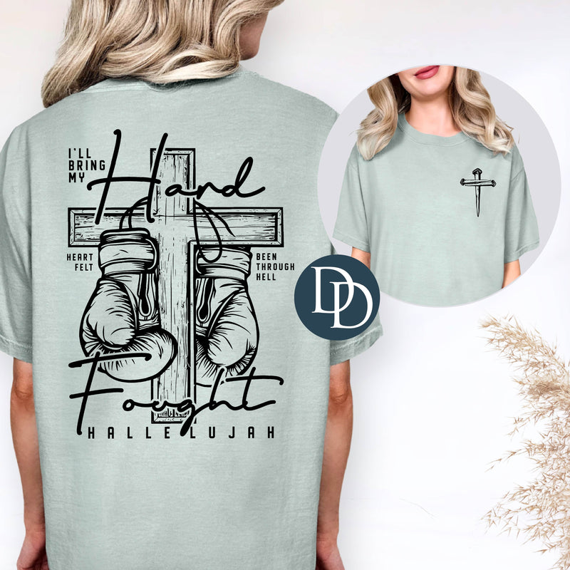 OVERSIZED Hard Fought Hallelujah Boxing Gloves With Pocket Accent *DTF Transfer*