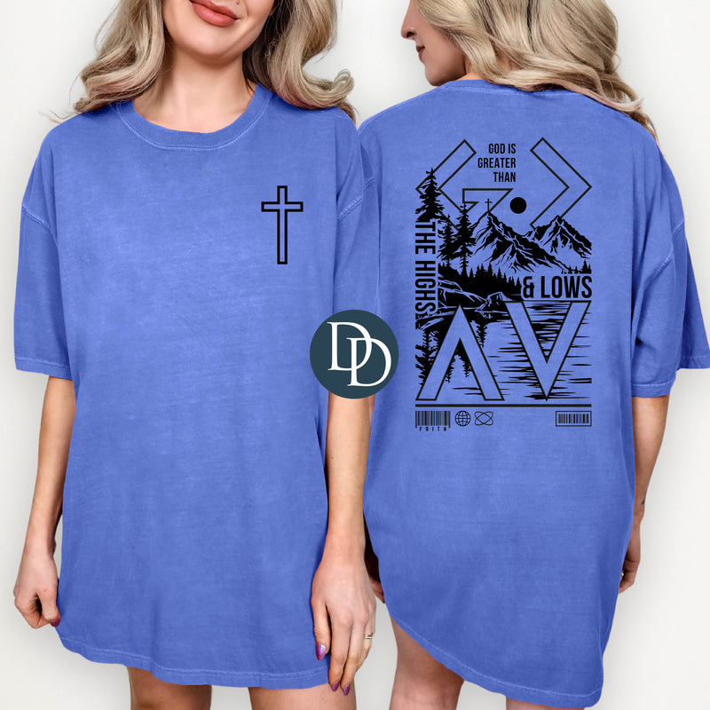 OVERSIZED Highs and Lows With Cross Pocket *DTF Transfer*