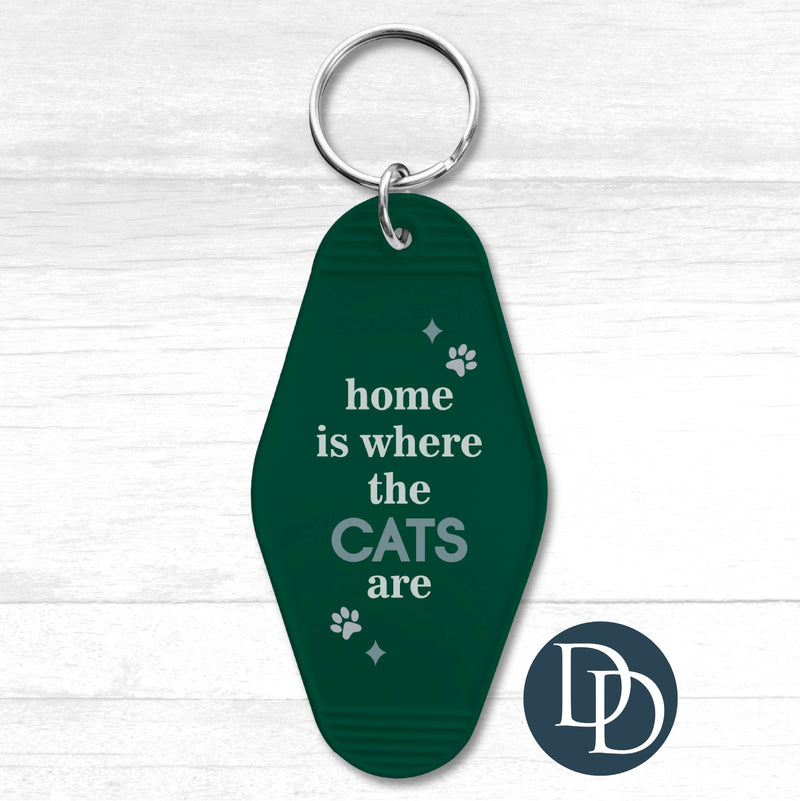 Home Is Where The Cats Are Motel Keychain UV DTF Decal