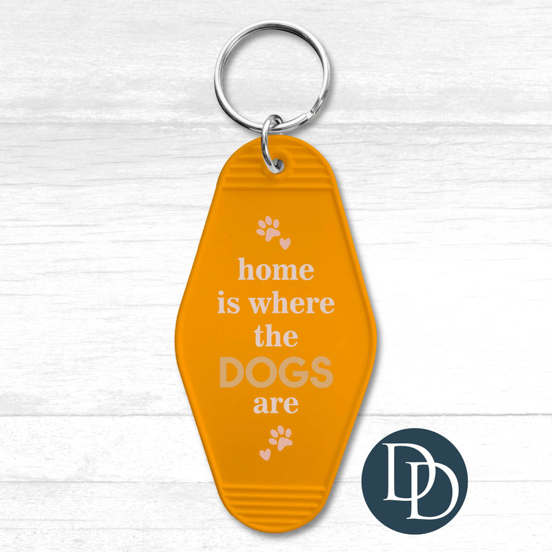 Home Is Where The Dogs Are Motel Keychain UV DTF Decal