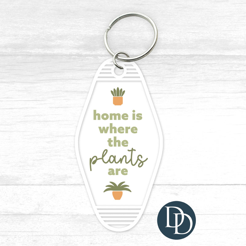 Home Is Where The Plants Are Motel Keychain UV DTF Decal