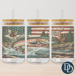 Hunting And Fishing Flag Tumbler Print *Sublimation Print Transfer*