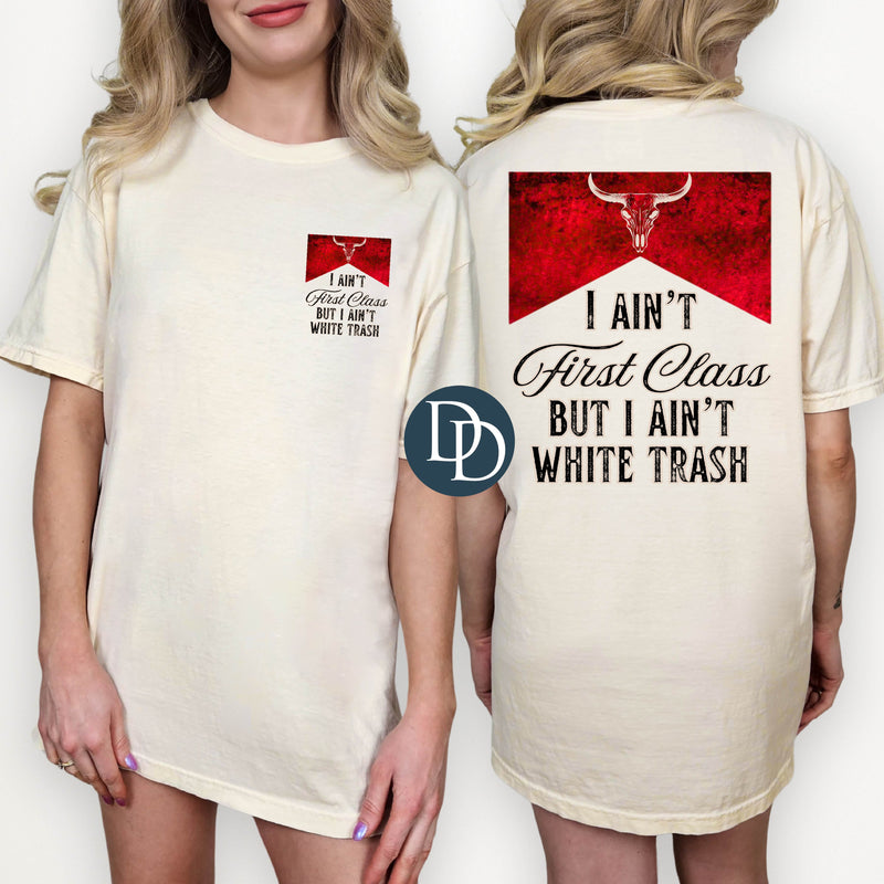 OVERSIZED I Ain't White Trash Bull Head with Pocket Print *DTF Transfer*
