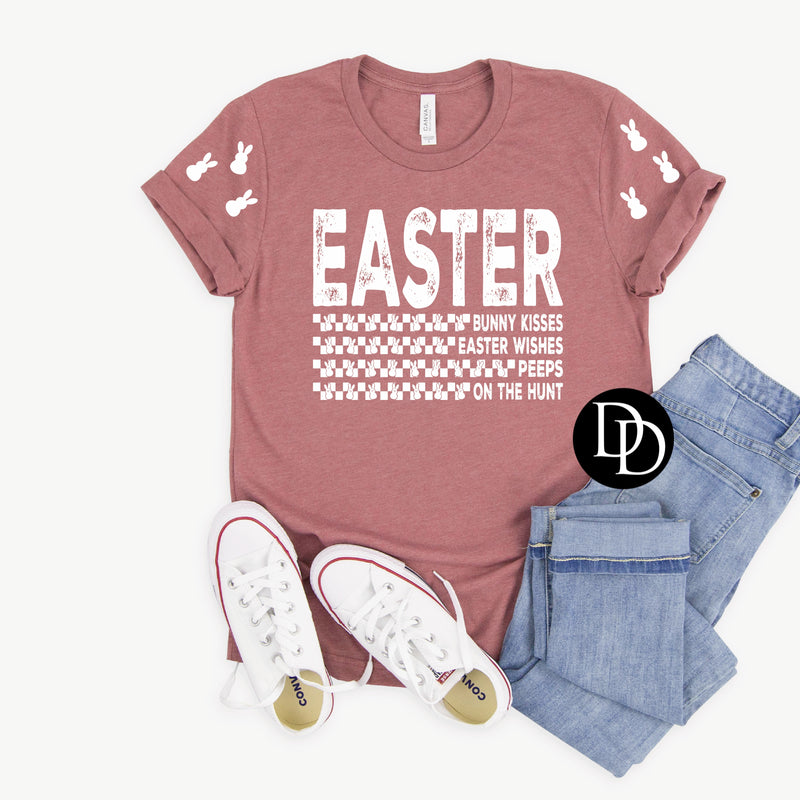 Easter Oversized With Bunny Accents (White Ink) - NOT RESTOCKING - *Screen Print Transfer*