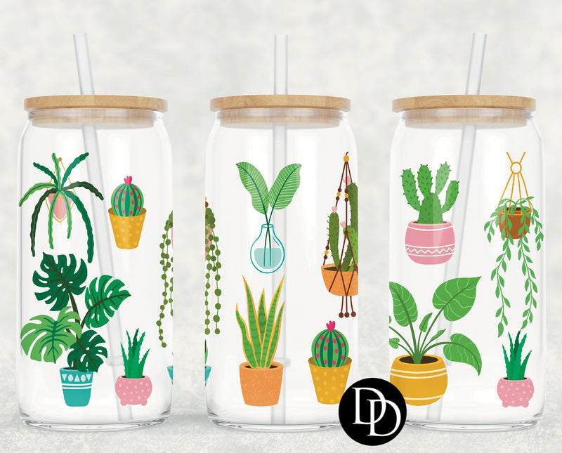 Houseplants Collage UV DTF Cup Wrap
