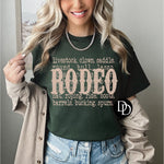 Rodeo Words Oversized (Lt. Tan Ink) *Screen Print Transfer*