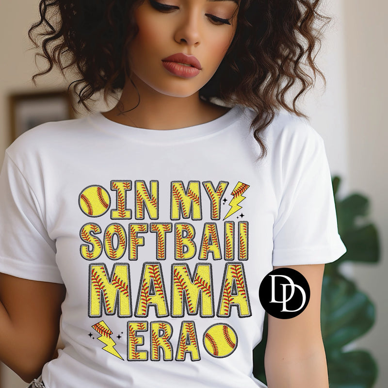 Faux Embroidery Softball Mama Era *Sublimation Print Transfer*