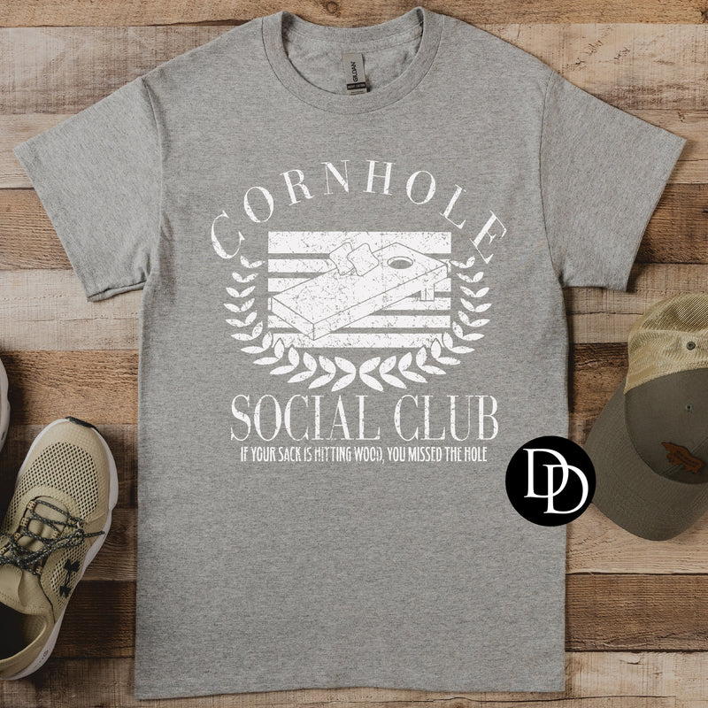 Cornhole Social Club (White Ink) *Screen Print Transfer*