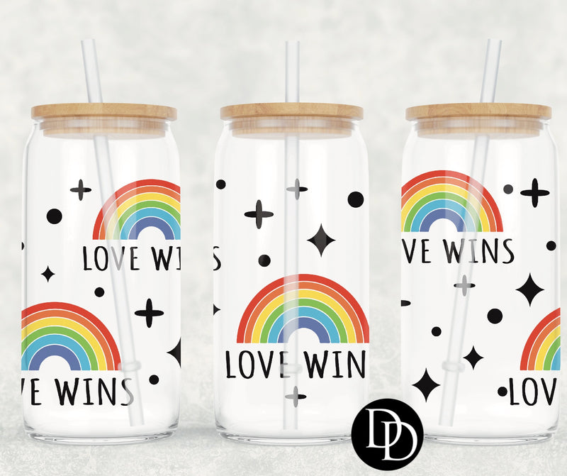 Rainbows Love Wins UV DTF Cup Wrap