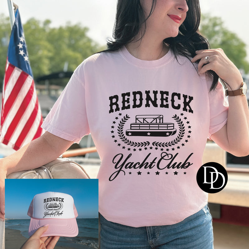 Redneck Yacht With Pocket Accent  (Black Ink) *Screen Print Transfer*