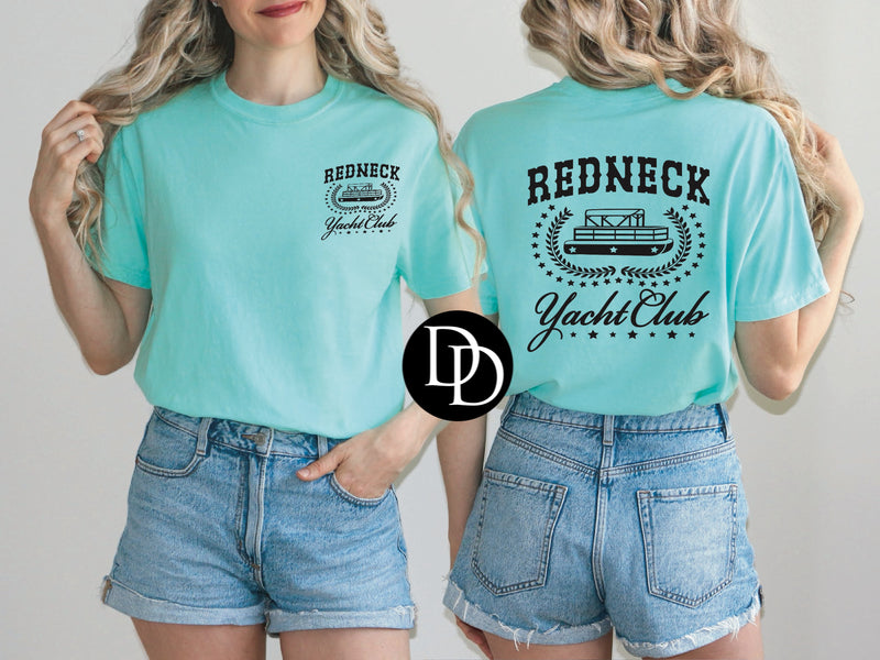 Redneck Yacht With Pocket Accent  (Black Ink) *Screen Print Transfer*