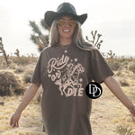 Ride Or Die Cowgirl (Lt. Tan Ink)*Screen Print Transfer*