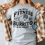 I'm Into Fitness Burrito In My Mouth Model (Black Ink) *Screen Print Transfer*