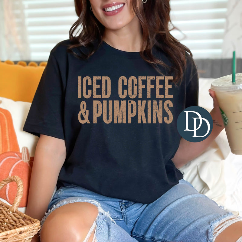 Iced Coffee And Pumpkin Grunge *DTF Transfer*