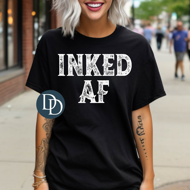 Inked AF Sailor Jerry Font (White Ink) *Screen Print Transfer*