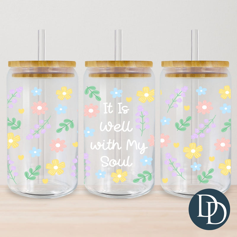 It is Well With My Soul Florals and Leaves *UV DTF Cup Wrap*